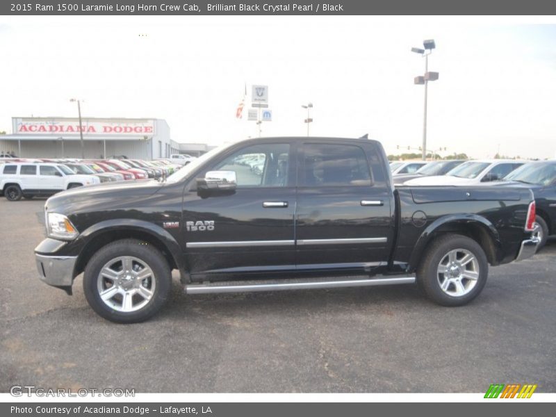 Brilliant Black Crystal Pearl / Black 2015 Ram 1500 Laramie Long Horn Crew Cab