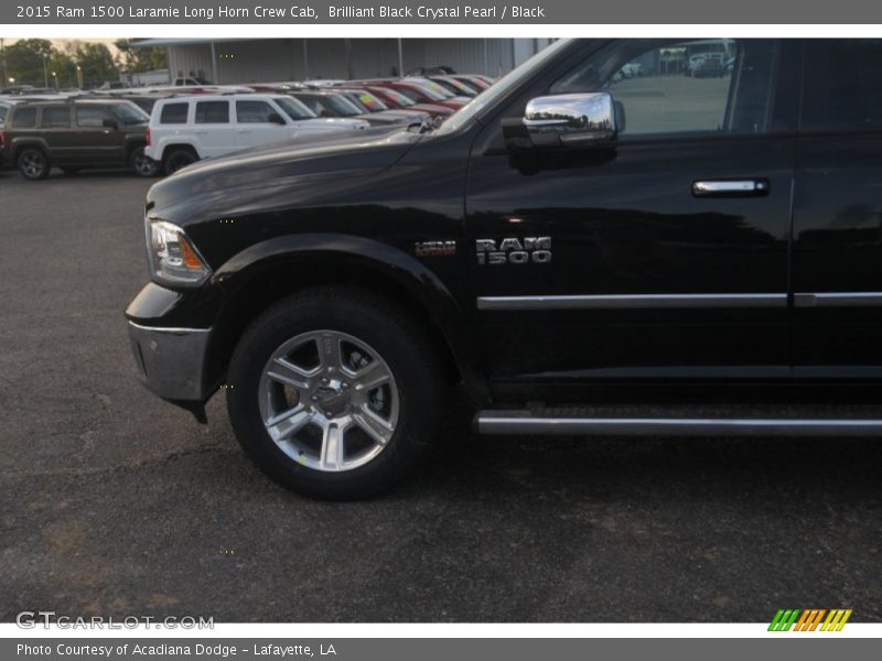 Brilliant Black Crystal Pearl / Black 2015 Ram 1500 Laramie Long Horn Crew Cab