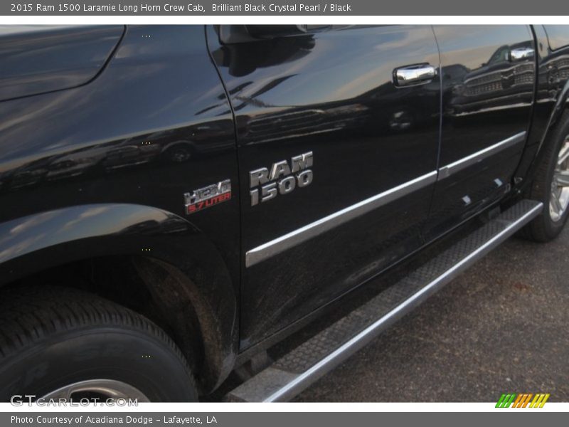 Brilliant Black Crystal Pearl / Black 2015 Ram 1500 Laramie Long Horn Crew Cab