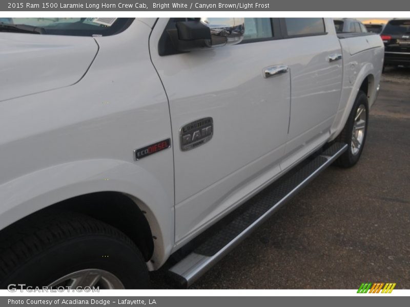 Bright White / Canyon Brown/Light Frost 2015 Ram 1500 Laramie Long Horn Crew Cab