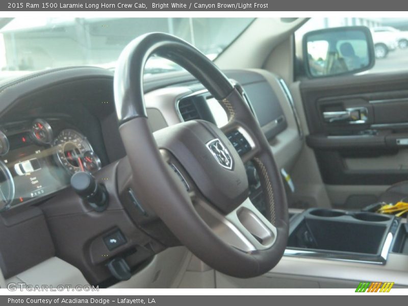 Bright White / Canyon Brown/Light Frost 2015 Ram 1500 Laramie Long Horn Crew Cab
