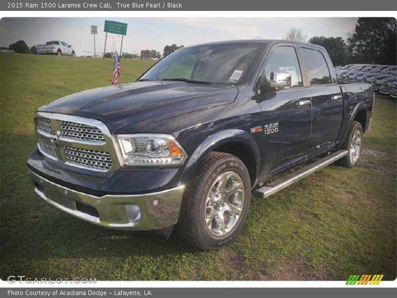 True Blue Pearl / Black 2015 Ram 1500 Laramie Crew Cab