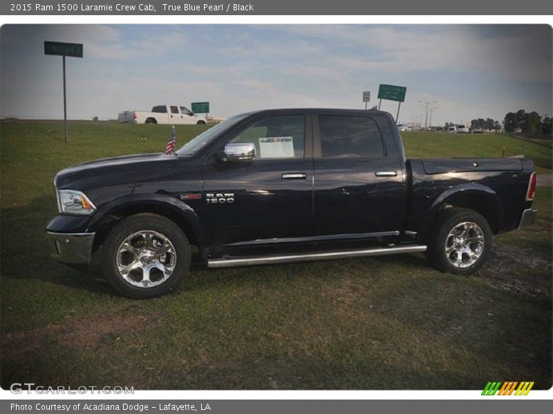 True Blue Pearl / Black 2015 Ram 1500 Laramie Crew Cab