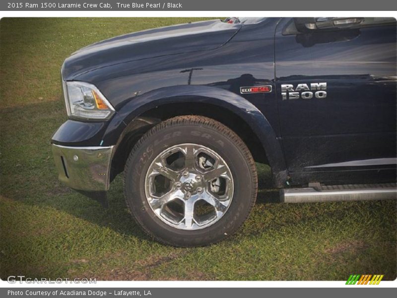 True Blue Pearl / Black 2015 Ram 1500 Laramie Crew Cab