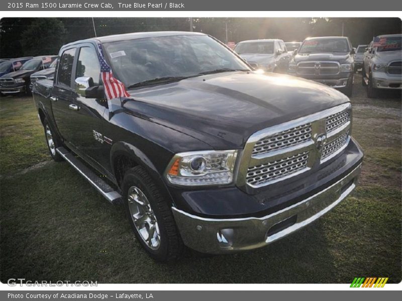 True Blue Pearl / Black 2015 Ram 1500 Laramie Crew Cab