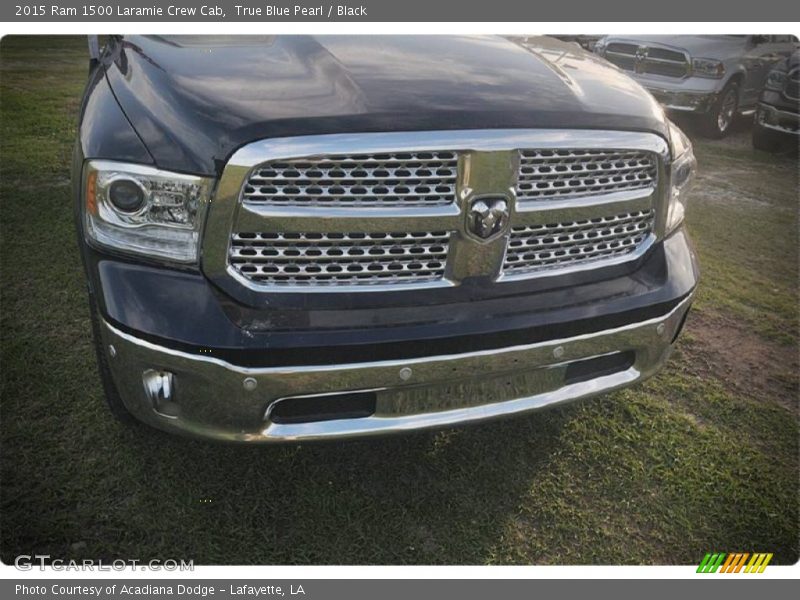 True Blue Pearl / Black 2015 Ram 1500 Laramie Crew Cab