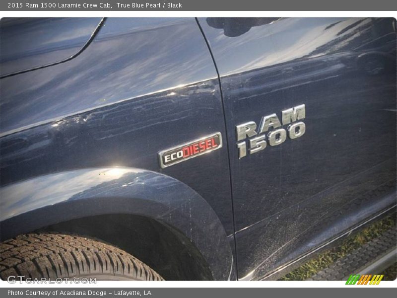 True Blue Pearl / Black 2015 Ram 1500 Laramie Crew Cab