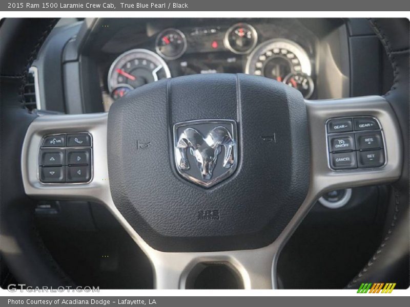 True Blue Pearl / Black 2015 Ram 1500 Laramie Crew Cab
