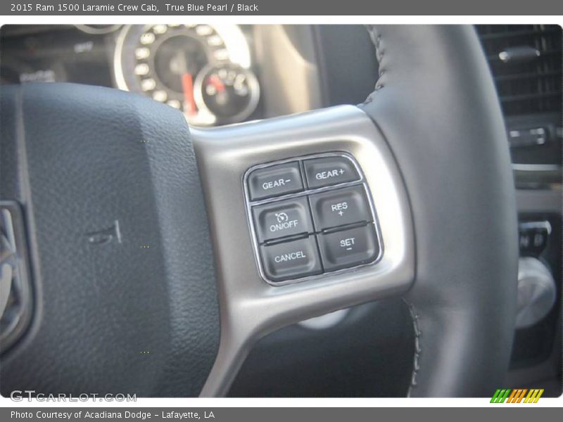 True Blue Pearl / Black 2015 Ram 1500 Laramie Crew Cab