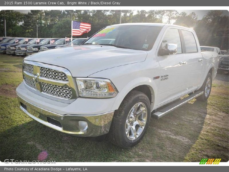 Bright White / Black/Diesel Gray 2015 Ram 1500 Laramie Crew Cab