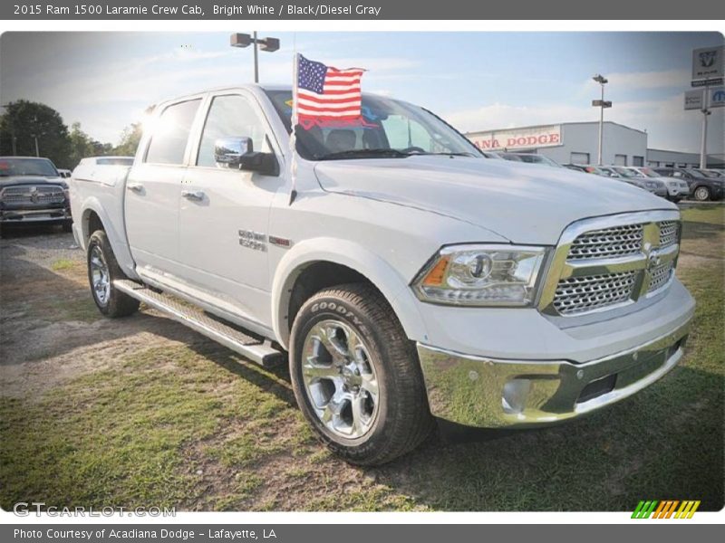 Bright White / Black/Diesel Gray 2015 Ram 1500 Laramie Crew Cab