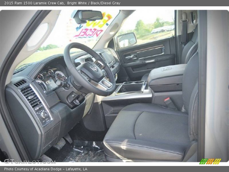 Bright White / Black/Diesel Gray 2015 Ram 1500 Laramie Crew Cab