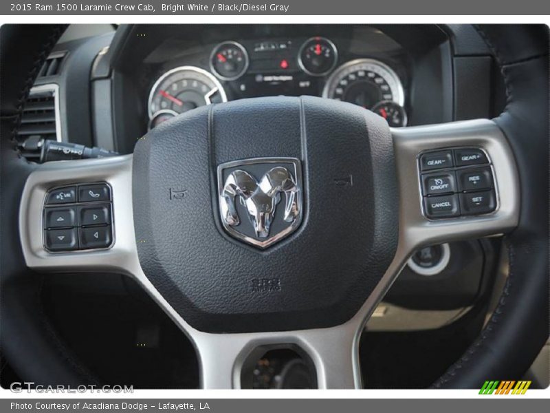 Bright White / Black/Diesel Gray 2015 Ram 1500 Laramie Crew Cab