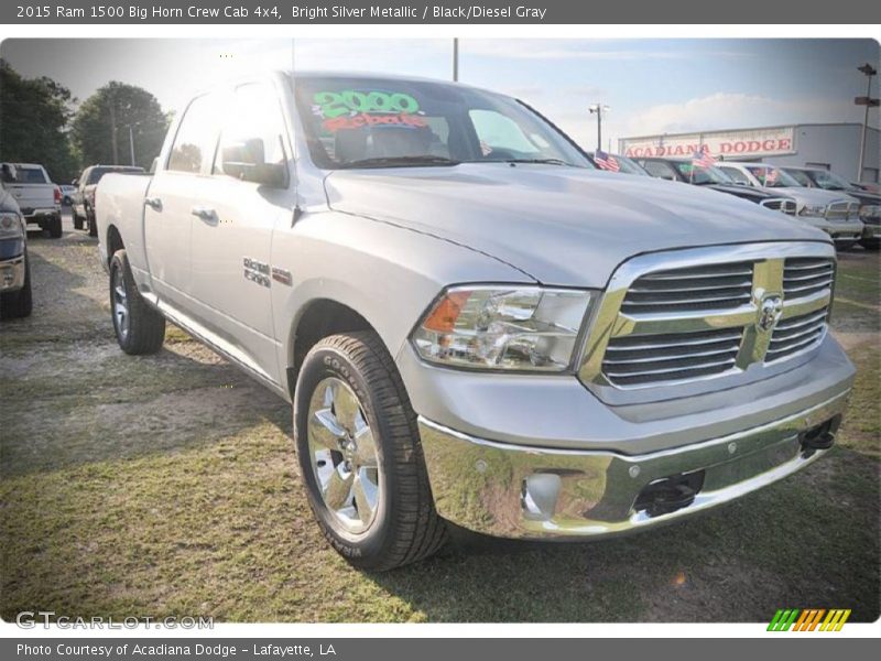 Bright Silver Metallic / Black/Diesel Gray 2015 Ram 1500 Big Horn Crew Cab 4x4
