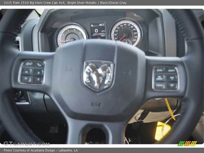 Bright Silver Metallic / Black/Diesel Gray 2015 Ram 1500 Big Horn Crew Cab 4x4