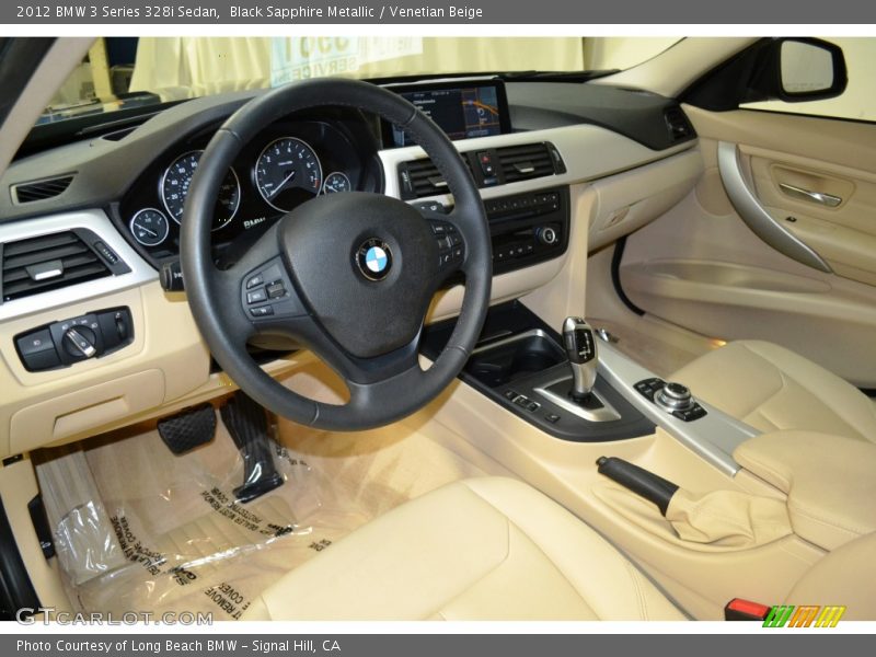 Black Sapphire Metallic / Venetian Beige 2012 BMW 3 Series 328i Sedan