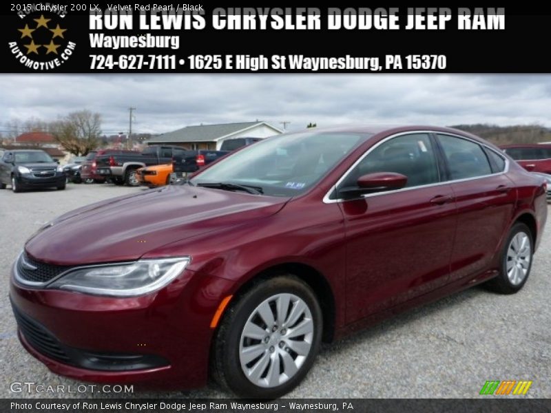 Velvet Red Pearl / Black 2015 Chrysler 200 LX