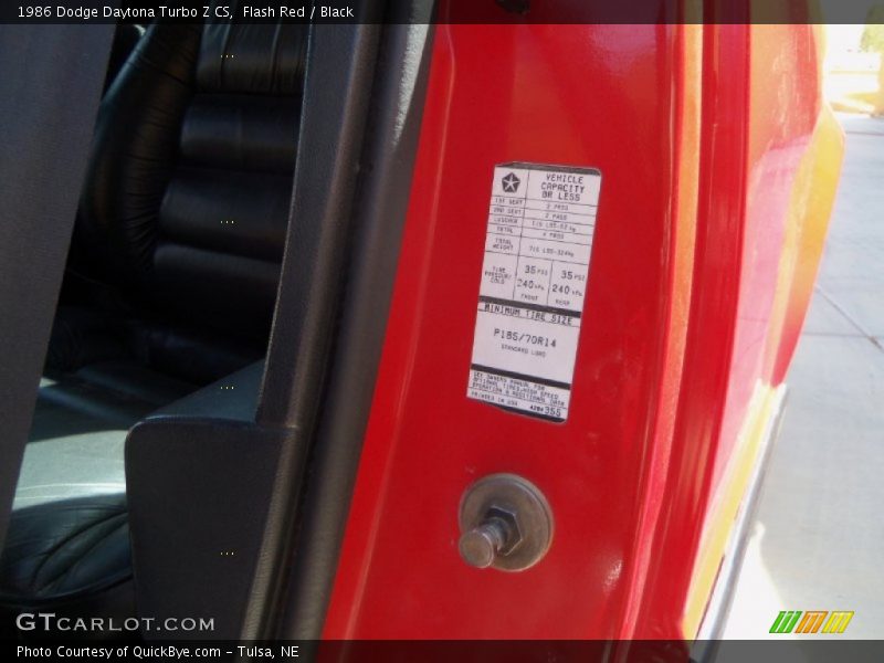 Flash Red / Black 1986 Dodge Daytona Turbo Z CS