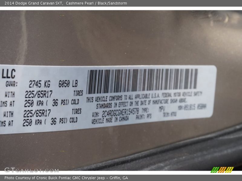 Cashmere Pearl / Black/Sandstorm 2014 Dodge Grand Caravan SXT