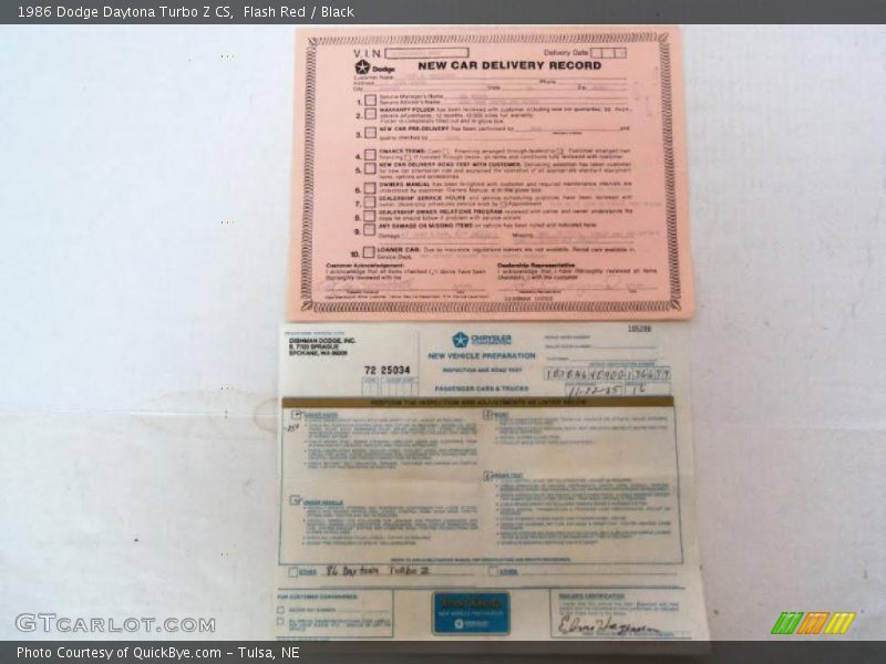 Flash Red / Black 1986 Dodge Daytona Turbo Z CS
