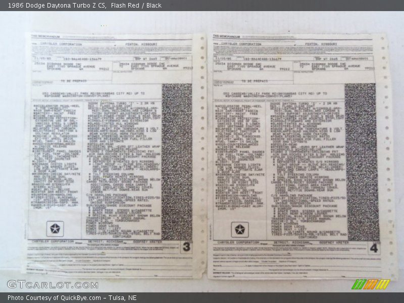 Flash Red / Black 1986 Dodge Daytona Turbo Z CS