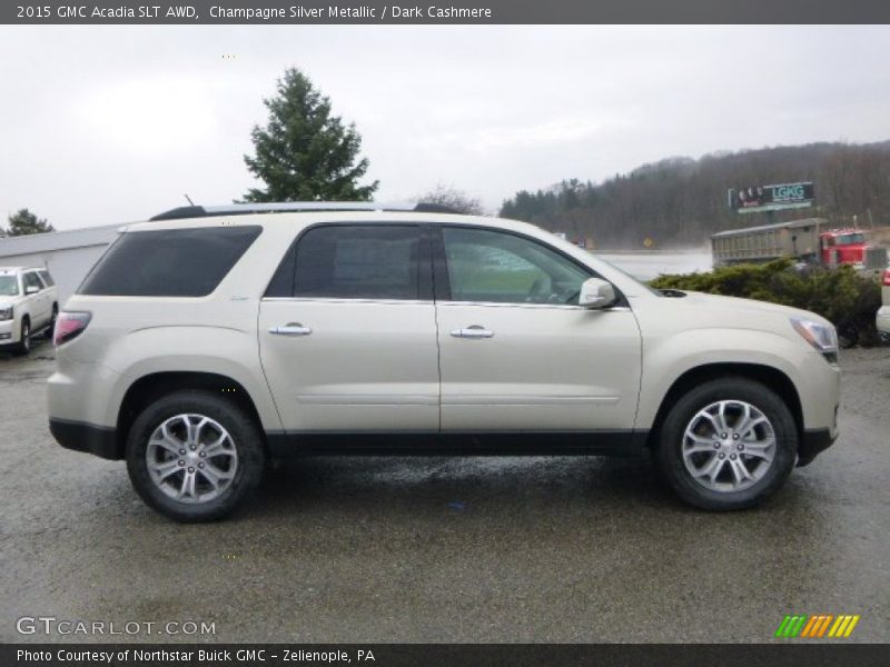 Champagne Silver Metallic / Dark Cashmere 2015 GMC Acadia SLT AWD