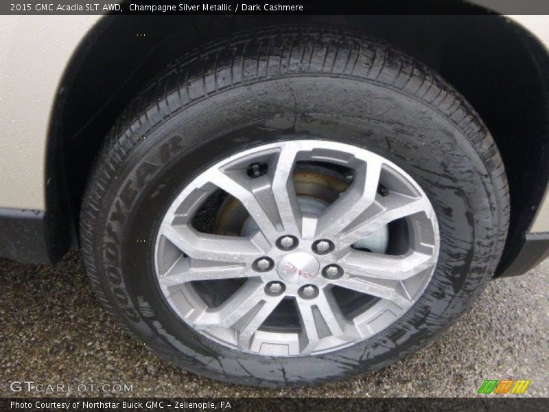 Champagne Silver Metallic / Dark Cashmere 2015 GMC Acadia SLT AWD
