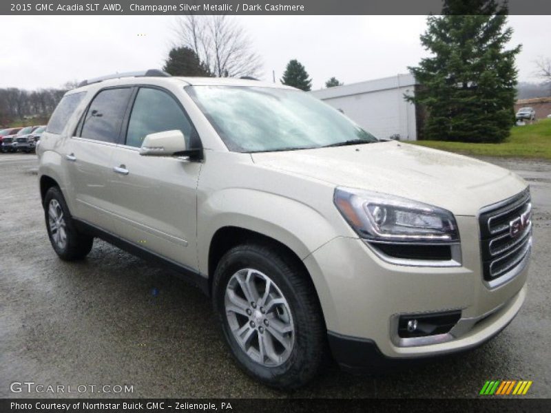 Champagne Silver Metallic / Dark Cashmere 2015 GMC Acadia SLT AWD