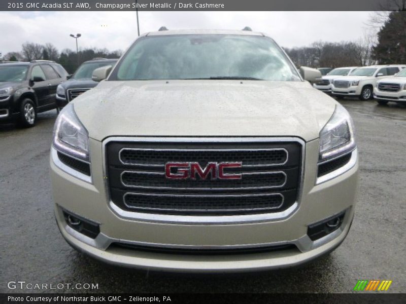 Champagne Silver Metallic / Dark Cashmere 2015 GMC Acadia SLT AWD