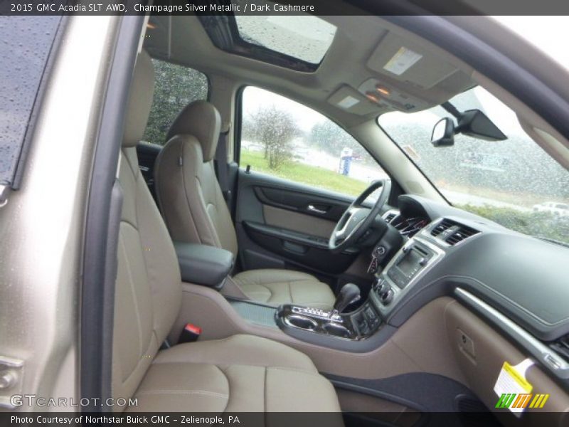Champagne Silver Metallic / Dark Cashmere 2015 GMC Acadia SLT AWD