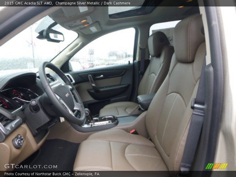 Champagne Silver Metallic / Dark Cashmere 2015 GMC Acadia SLT AWD