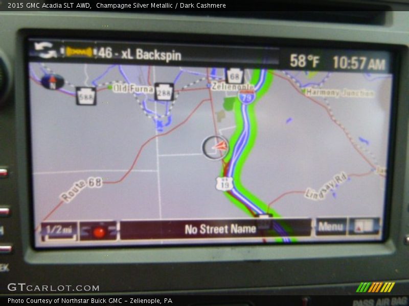 Champagne Silver Metallic / Dark Cashmere 2015 GMC Acadia SLT AWD