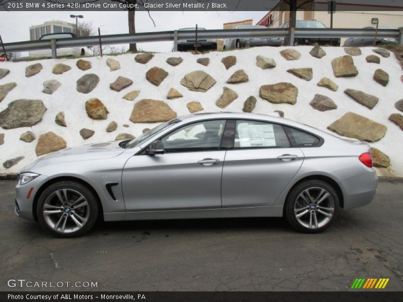 Glacier Silver Metallic / Black 2015 BMW 4 Series 428i xDrive Gran Coupe