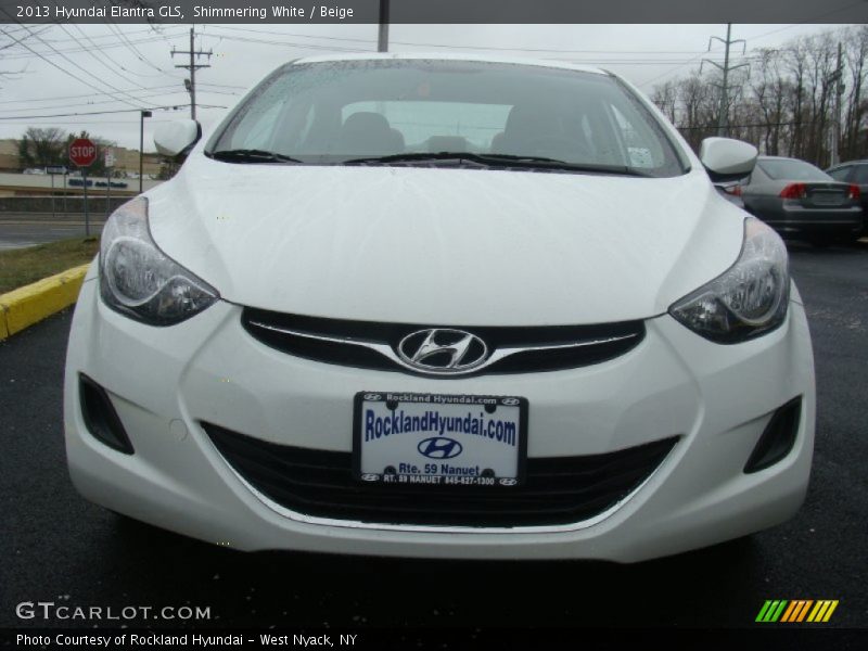 Shimmering White / Beige 2013 Hyundai Elantra GLS