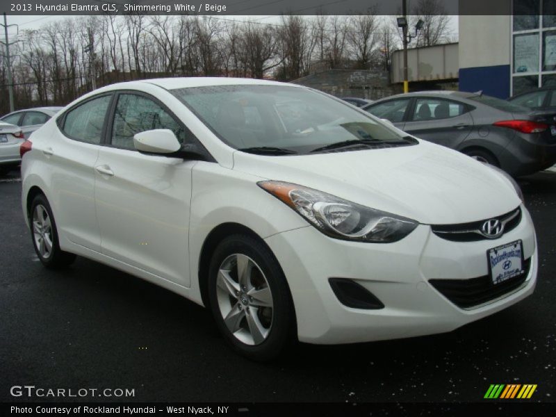 Shimmering White / Beige 2013 Hyundai Elantra GLS