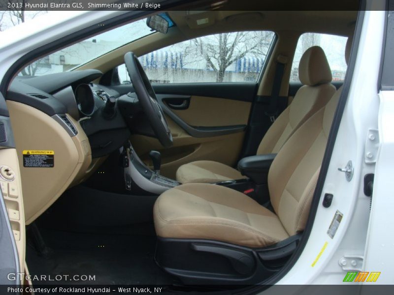 Shimmering White / Beige 2013 Hyundai Elantra GLS