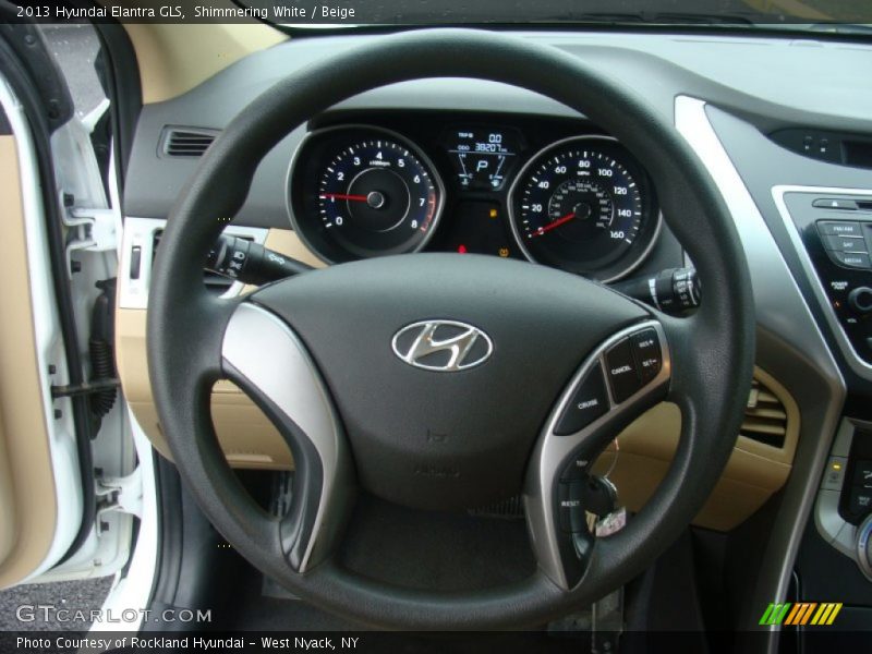 Shimmering White / Beige 2013 Hyundai Elantra GLS