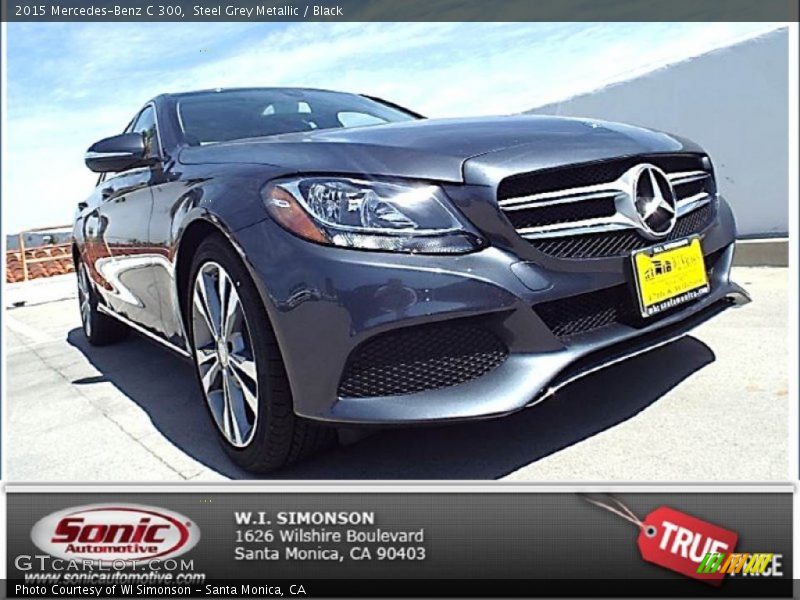 Steel Grey Metallic / Black 2015 Mercedes-Benz C 300