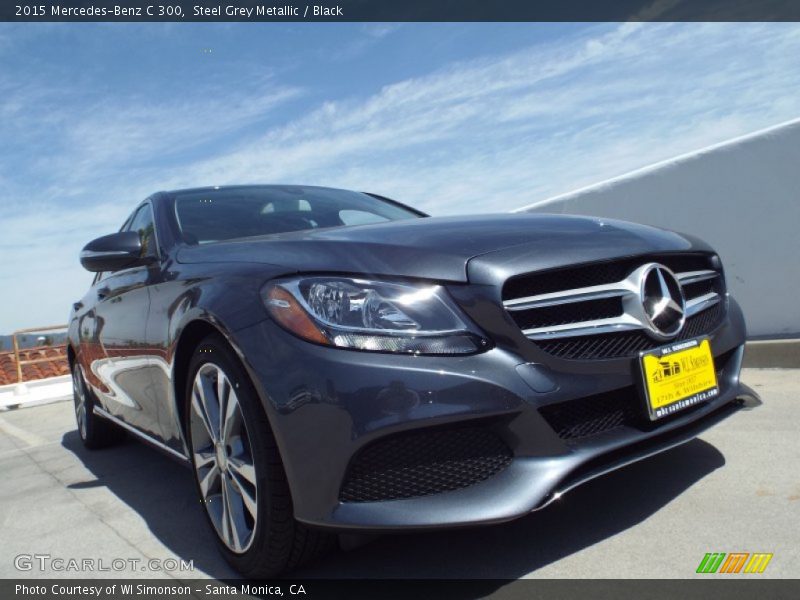 Steel Grey Metallic / Black 2015 Mercedes-Benz C 300