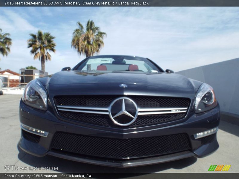 Steel Grey Metallic / Bengal Red/Black 2015 Mercedes-Benz SL 63 AMG Roadster
