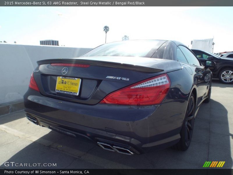 Steel Grey Metallic / Bengal Red/Black 2015 Mercedes-Benz SL 63 AMG Roadster