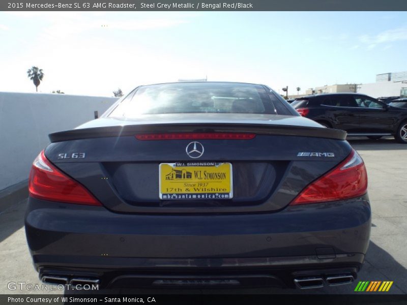 Steel Grey Metallic / Bengal Red/Black 2015 Mercedes-Benz SL 63 AMG Roadster