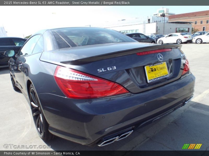 Steel Grey Metallic / Bengal Red/Black 2015 Mercedes-Benz SL 63 AMG Roadster