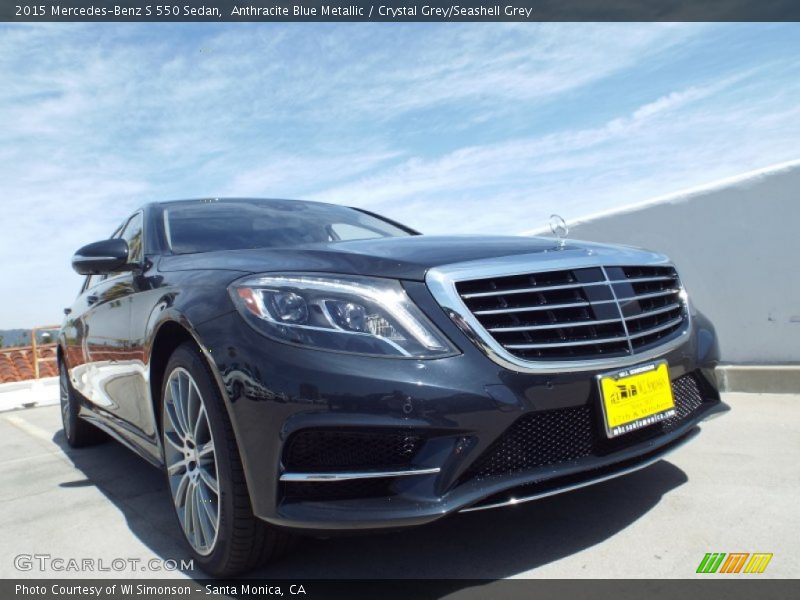 Anthracite Blue Metallic / Crystal Grey/Seashell Grey 2015 Mercedes-Benz S 550 Sedan