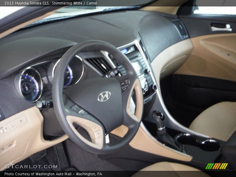Shimmering White / Camel 2013 Hyundai Sonata GLS