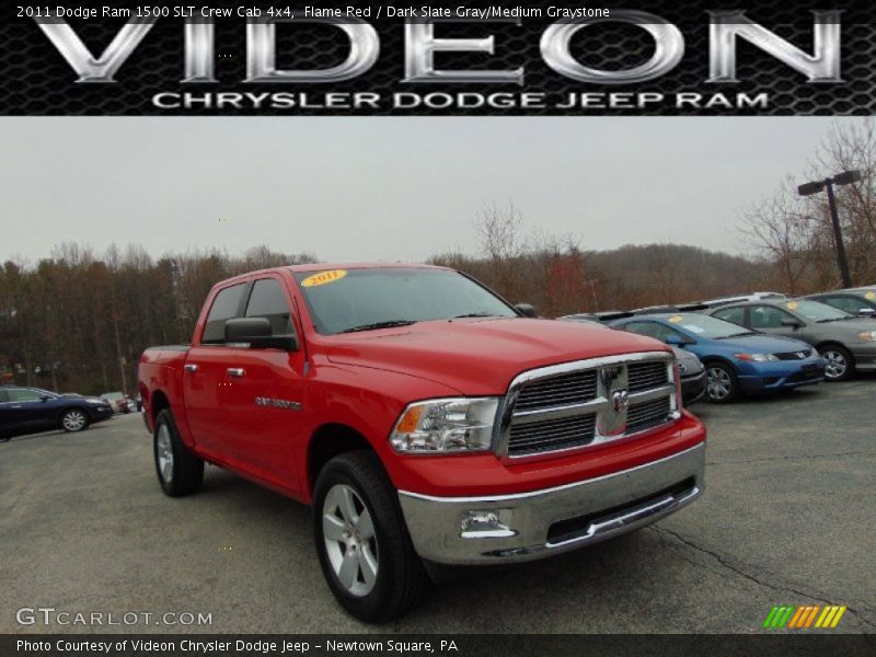 Flame Red / Dark Slate Gray/Medium Graystone 2011 Dodge Ram 1500 SLT Crew Cab 4x4