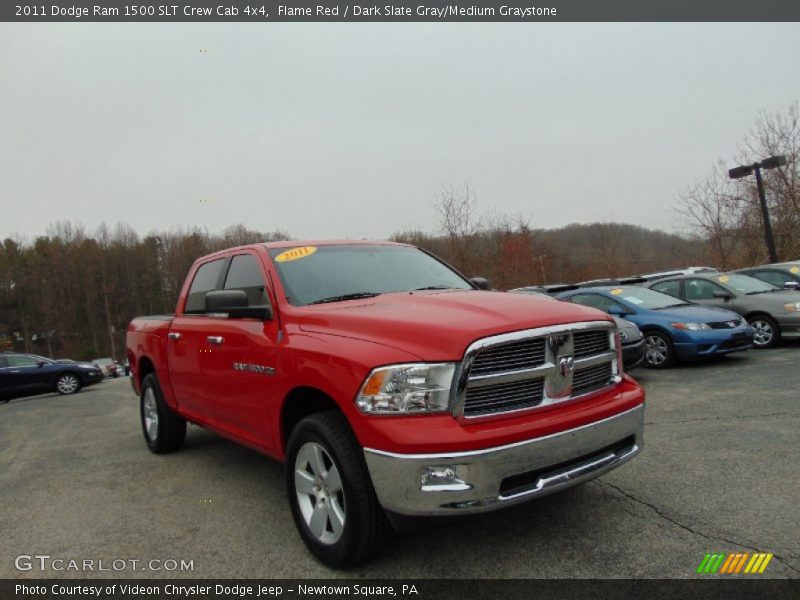 Flame Red / Dark Slate Gray/Medium Graystone 2011 Dodge Ram 1500 SLT Crew Cab 4x4