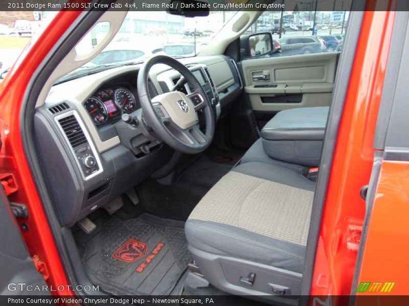 Flame Red / Dark Slate Gray/Medium Graystone 2011 Dodge Ram 1500 SLT Crew Cab 4x4