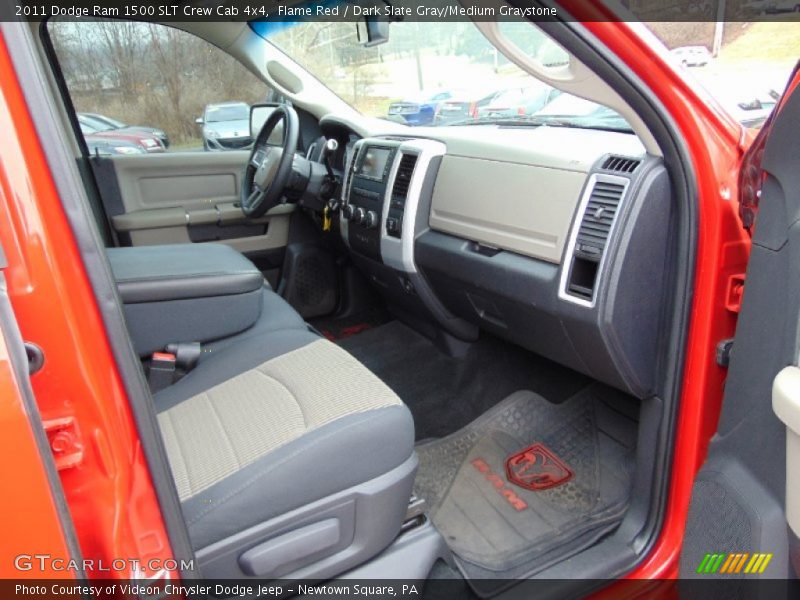 Flame Red / Dark Slate Gray/Medium Graystone 2011 Dodge Ram 1500 SLT Crew Cab 4x4