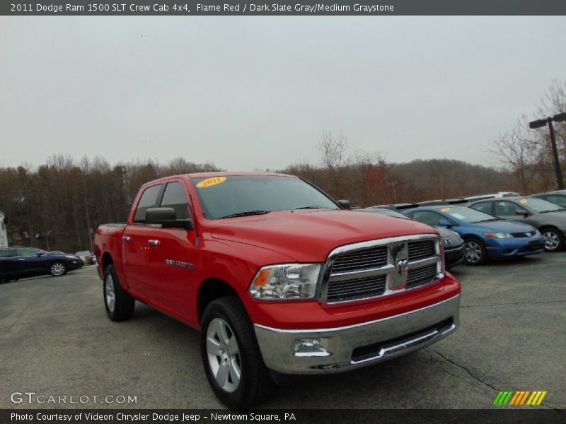 Flame Red / Dark Slate Gray/Medium Graystone 2011 Dodge Ram 1500 SLT Crew Cab 4x4